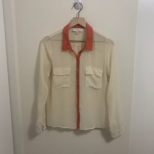 Sheer color block blouse